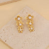Wholesale Women's Stainless Steel Heart Shape Imitation Pearl Flower Love Butterfly Earrings