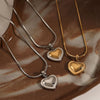 Wholesale Women's Stainless Steel Heart Shape Light Luxury Style Real Gold Plated Love Pendant Necklace