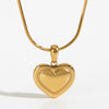 Wholesale Women's Stainless Steel Heart Shape Light Luxury Style Real Gold Plated Love Pendant Necklace