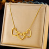 Wholesale Women's Stainless Steel Heart Shape Love Link Pendant Necklace With Goldplated Electroplating