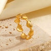 Wholesale Women's Stainless Steel Heart Shape Open Adjustable 18K Gold Plated Ring