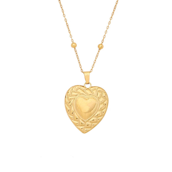 Wholesale Women's Stainless Steel Heart Shape Pendant Clavicle Chain Necklace