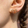 Wholesale Women's Stainless Steel Heart Shape Three Dimensional Cut Electroplated Earrings And Rings