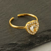 Wholesale Women's Stainless Steel Heart Shaped Diamond Ring