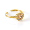 Wholesale Women's Stainless Steel Heart Shaped Diamond Ring