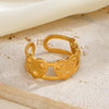 Wholesale Women's Stainless Steel Heart Shaped Hip Hop Hydraulic Electroplated Love Ring