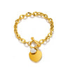 Wholesale Women's Stainless Steel Heart Shaped Love Diamond Bracelet With Electroplating Hip Hop Simple Style