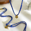 Wholesale Women's Stainless Steel Heart Shaped Polished Electroplated Pendant Nylon Rope Necklace