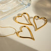 Wholesale Women's Stainless Steel Heart Twist Love Line Electroplated Earrings