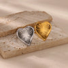 Wholesale Women's Stainless Steel Heartshaped Exaggerated Ring With Electroplating