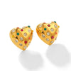 Wholesale Women's Stainless Steel Heartshaped Geometric Earrings With Electroplating