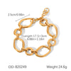 Wholesale Women's Stainless Steel Heartshaped Handmade Bracelet With Pvd Vacuum Plating And Zircon Inlay