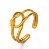 Wholesale Women's Stainless Steel Heartshaped Hiphop Ring 18K Goldplated