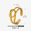 Wholesale Women's Stainless Steel Heartshaped Hiphop Ring 18K Goldplated