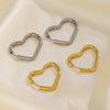 Wholesale Women's Stainless Steel Heartshaped 18K Goldplated Earrings