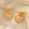 Wholesale Women's Stainless Steel Heartshaped 18K Goldplated Love Earrings With Electroplating Treatment