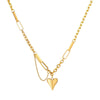 Wholesale Women's Stainless Steel Heartshaped 18K Goldplated Pendant Necklace With Irregular Chain Light Luxury Style