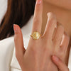 Wholesale Women's Stainless Steel Heartshaped Love Ring 18K Goldplated