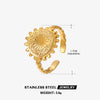 Wholesale Women's Stainless Steel Heartshaped Love Ring 18K Goldplated
