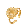 Wholesale Women's Stainless Steel Heartshaped Love Ring 18K Goldplated