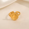 Wholesale Women's Stainless Steel Heartshaped Love Ring 18K Goldplated