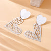 Wholesale Women's Stainless Steel Heartshaped Pendant Jewelry Earrings With Electroplating And Fashion Simple Hollow Design