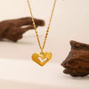 Wholesale Women's Stainless Steel Heartshaped Pendant Necklace With 18K Gold Plating