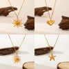 Wholesale Women's Stainless Steel Heartshaped Pendant Necklace With 18K Gold Plating