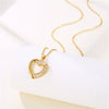Wholesale Women's Stainless Steel Heartshaped Pendant Necklace With Mixed Gem Inlay And 18K Gold Electroplating Hip Hop Style
