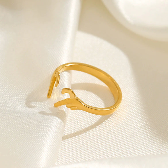 Wholesale Women's Stainless Steel Heartshaped Ring With Electroplating In Ins Style