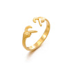Wholesale Women's Stainless Steel Heartshaped Ring With Electroplating In Ins Style