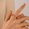Wholesale Women's Stainless Steel Heartshaped Ring With Electroplating In Ins Style