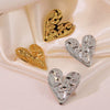 Wholesale Women's Stainless Steel Heartshaped Stamping Earrings