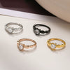 Wholesale Women's Stainless Steel Heartshaped Zircon Casting Ring Simple Style