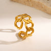 Wholesale Women's Stainless Steel Hiphop Ring 18K Goldplated