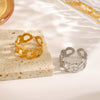 Wholesale Women's Stainless Steel Hiphop Ring 18K Goldplated