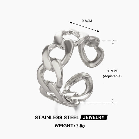Wholesale Women's Stainless Steel Hiphop Ring 18K Goldplated