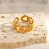 Wholesale Women's Stainless Steel Hiphop Ring 18K Goldplated
