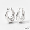 Wholesale Women's Stainless Steel Hollow Earrings With Geometric Style And Electroplating Treatment