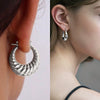 Wholesale Women's Stainless Steel Hollow Earrings With Geometric Style And Electroplating Treatment