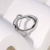 Wholesale Women's Stainless Steel Hollow Geometric Rectangle Ring With Electroplating Treatment Simple Temperament Does Not Fade