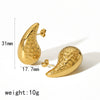 Wholesale Women's Stainless Steel Hollow Water Drop Exaggerated High Sense Electroplated Earrings