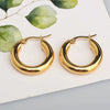Wholesale Women's Stainless Steel Hoop Earrings Geometric Style Electroplated
