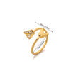 Wholesale Women's Stainless Steel Imitation Pearl Multilayer Zircon 18K Gold Plated Heart Shape Geometric Inlaid With Gold Open Ring