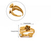 Wholesale Women's Stainless Steel Imitation Pearl Multilayer Zircon 18K Gold Plated Heart Shape Geometric Inlaid With Gold Open Ring