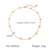 Wholesale Women's Stainless Steel Imitation Pearl Necklace Bracelet With Flower Pattern Vacuum Electroplating Ins Style