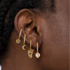 Wholesale Women's 316L Stainless Steel Inlaid Zircon Full Diamond Earrings With Geometric Pattern And Light Luxury Style Electroplated In 18K Gold Color