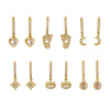 Wholesale Women's 316L Stainless Steel Inlaid Zircon Full Diamond Earrings With Geometric Pattern And Light Luxury Style Electroplated In 18K Gold Color