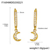 Wholesale Women's 316L Stainless Steel Inlaid Zircon Full Diamond Earrings With Geometric Pattern And Light Luxury Style Electroplated In 18K Gold Color