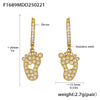 Wholesale Women's 316L Stainless Steel Inlaid Zircon Full Diamond Earrings With Geometric Pattern And Light Luxury Style Electroplated In 18K Gold Color
